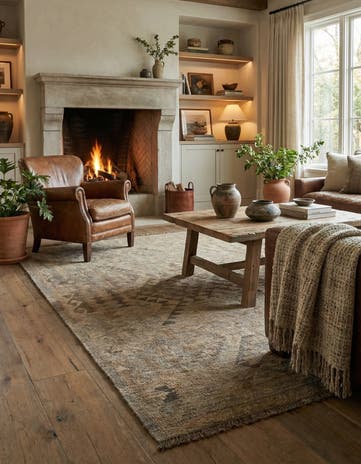 4' x 5' 10 Hand Woven Kilim Maymana Wool Rug