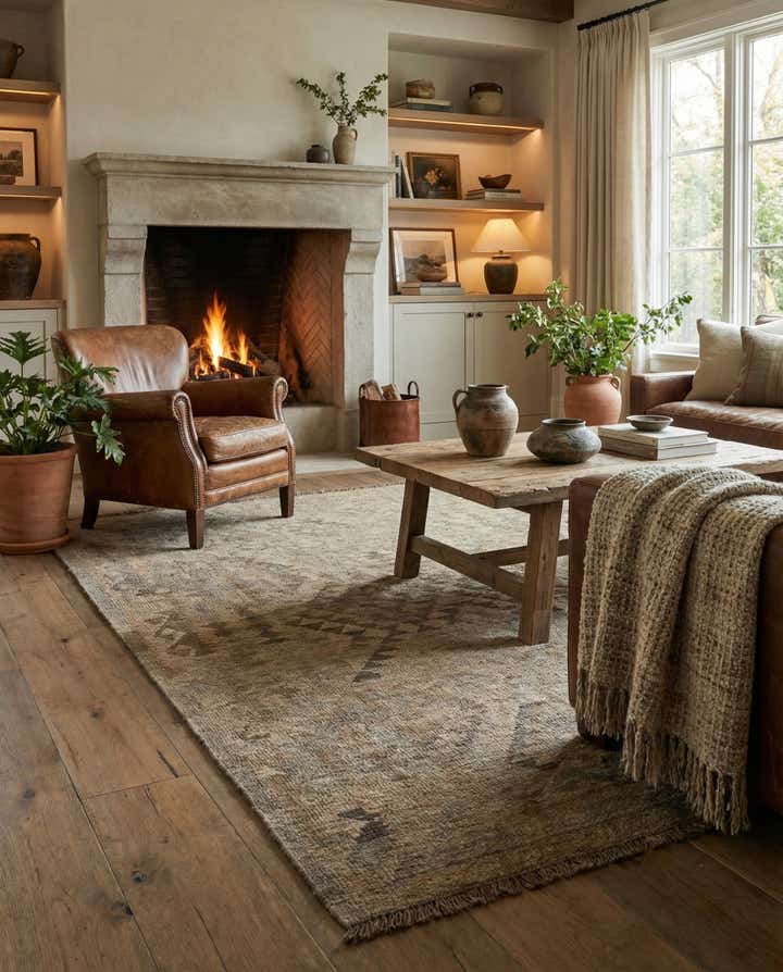 4' x 5' 10 Hand Woven Kilim Maymana Wool Rug