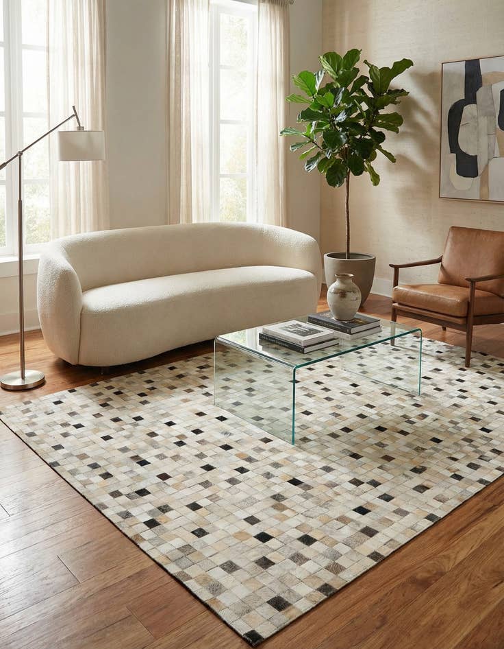 Detail image of 5' x 7' 11 Cowhide Stocks Rug