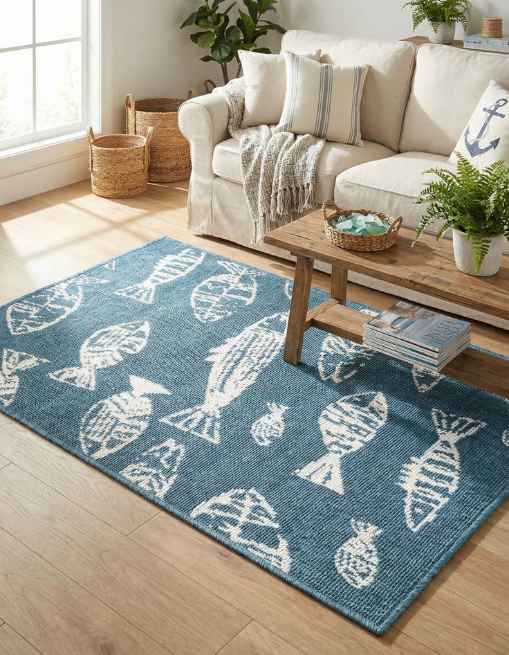 Detail image of 2' x 3'  Washable Coastal Indoor / Outdoor Rug