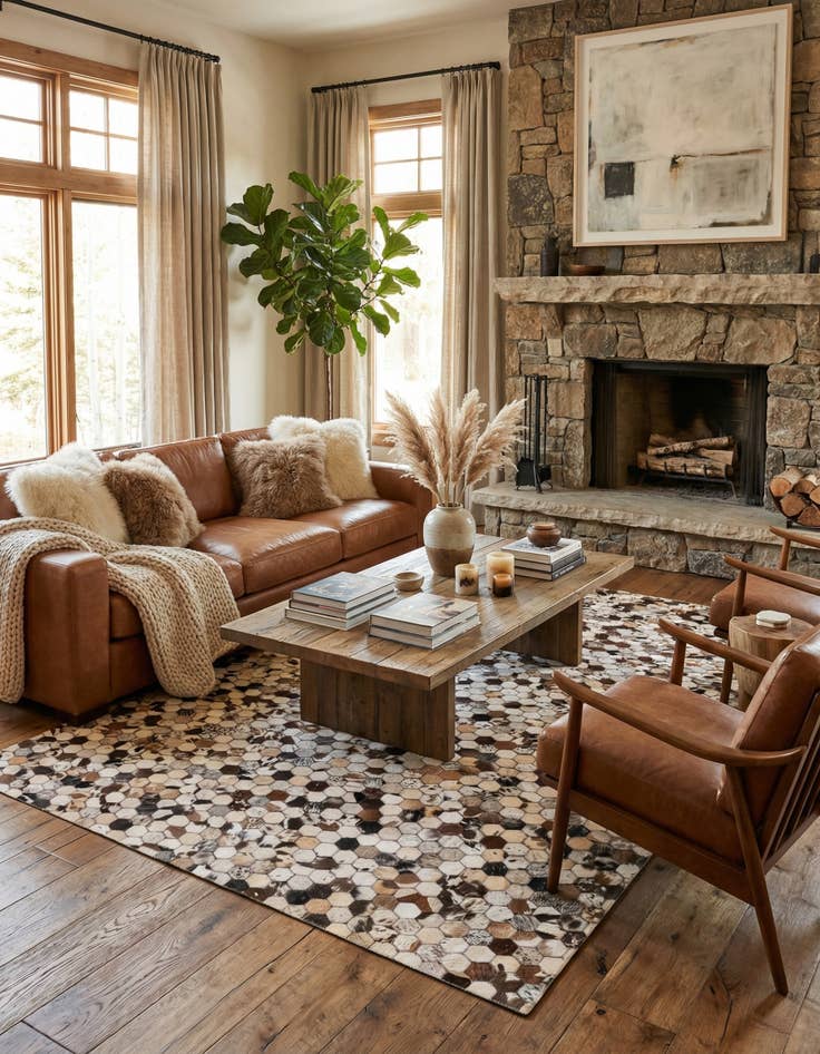 Detail image of  5' 2 x 8' Cowhide Rug