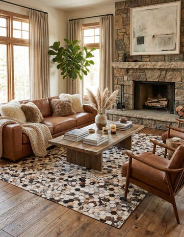 5' 2 x 8' Cowhide Rug