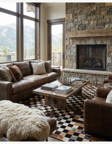5' x 7' 10 Cowhide Leather Rug