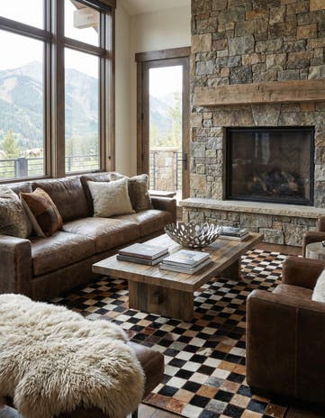 5' x 7' 10 Cowhide Leather Rug