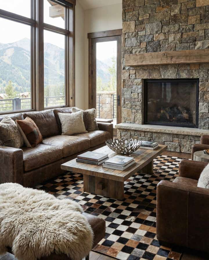 5' x 7' 10 Cowhide Leather Rug