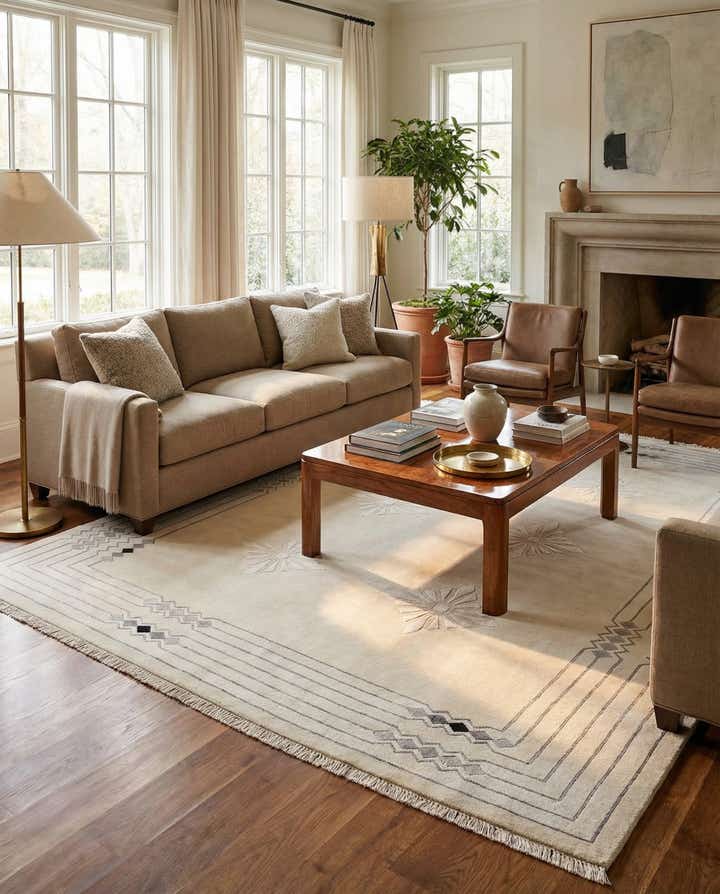6' 11 x 9' 5 Hand Knotted Darya Wool Rug