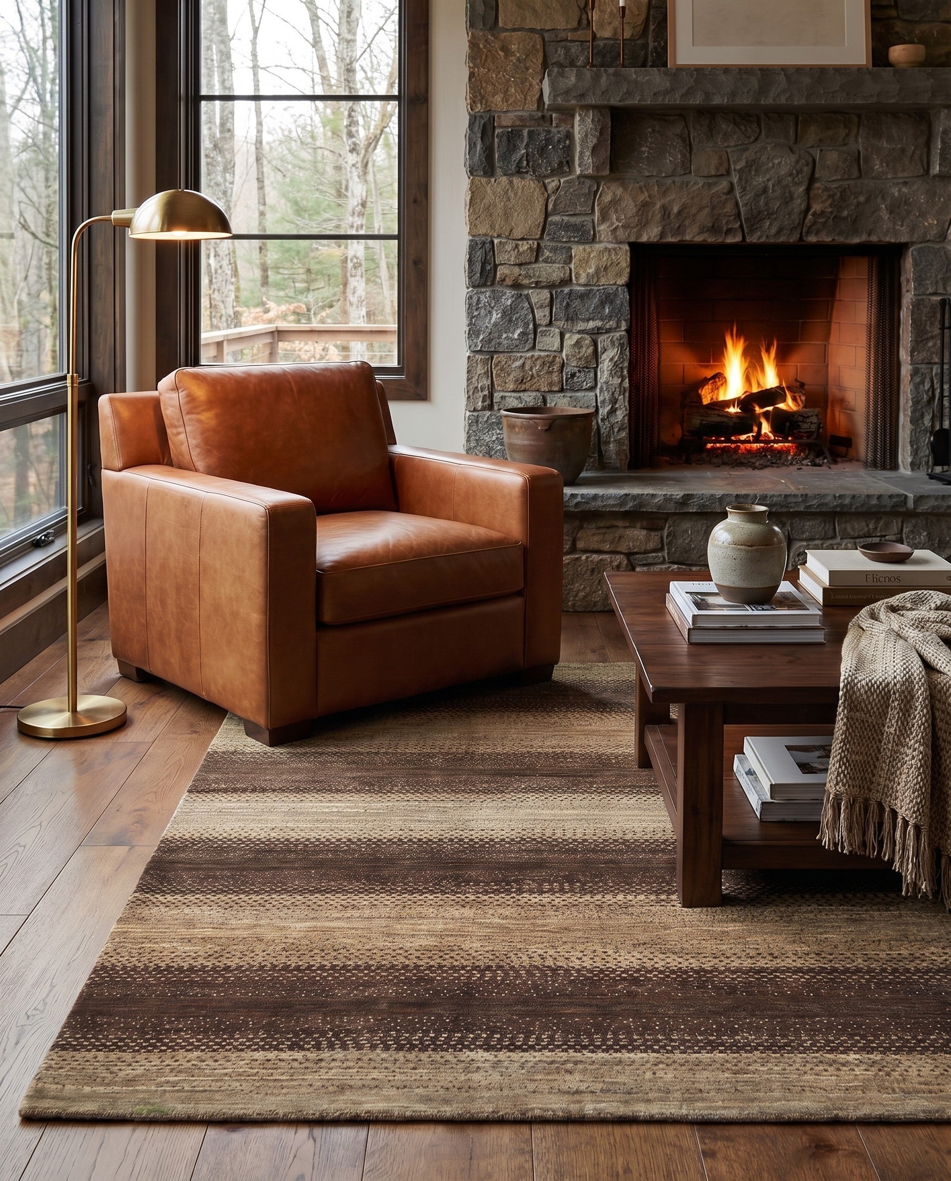 4' 10 x 7' Hand Knotted Modern Ziegler Rug