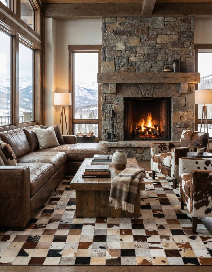 Detail image of 5' 4 x 7' 8 Cowhide Rug