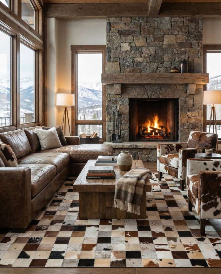 5' 4 x 7' 8 Cowhide Rug