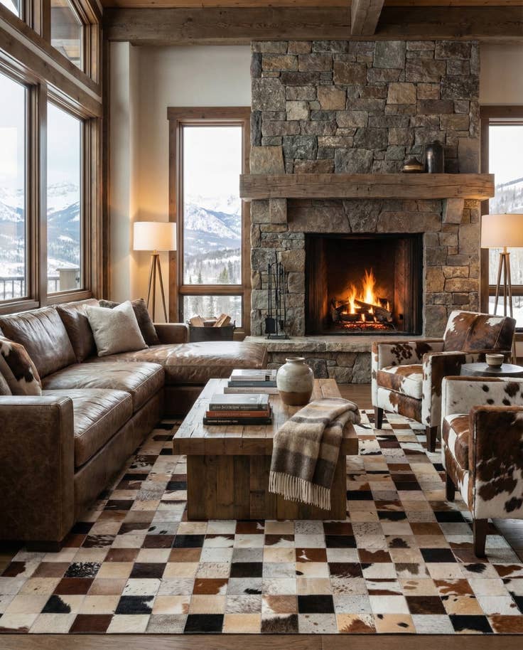 Detail image of 5' 4 x 7' 8 Cowhide Rug