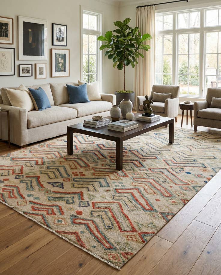 Detail image of 9' x 12' 2 Hand Knotted Darya Wool Rug