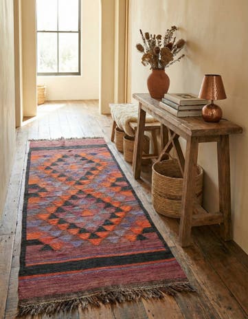 3' 8 x 10' Hand Woven Kilim Fars Wool Runner Rug