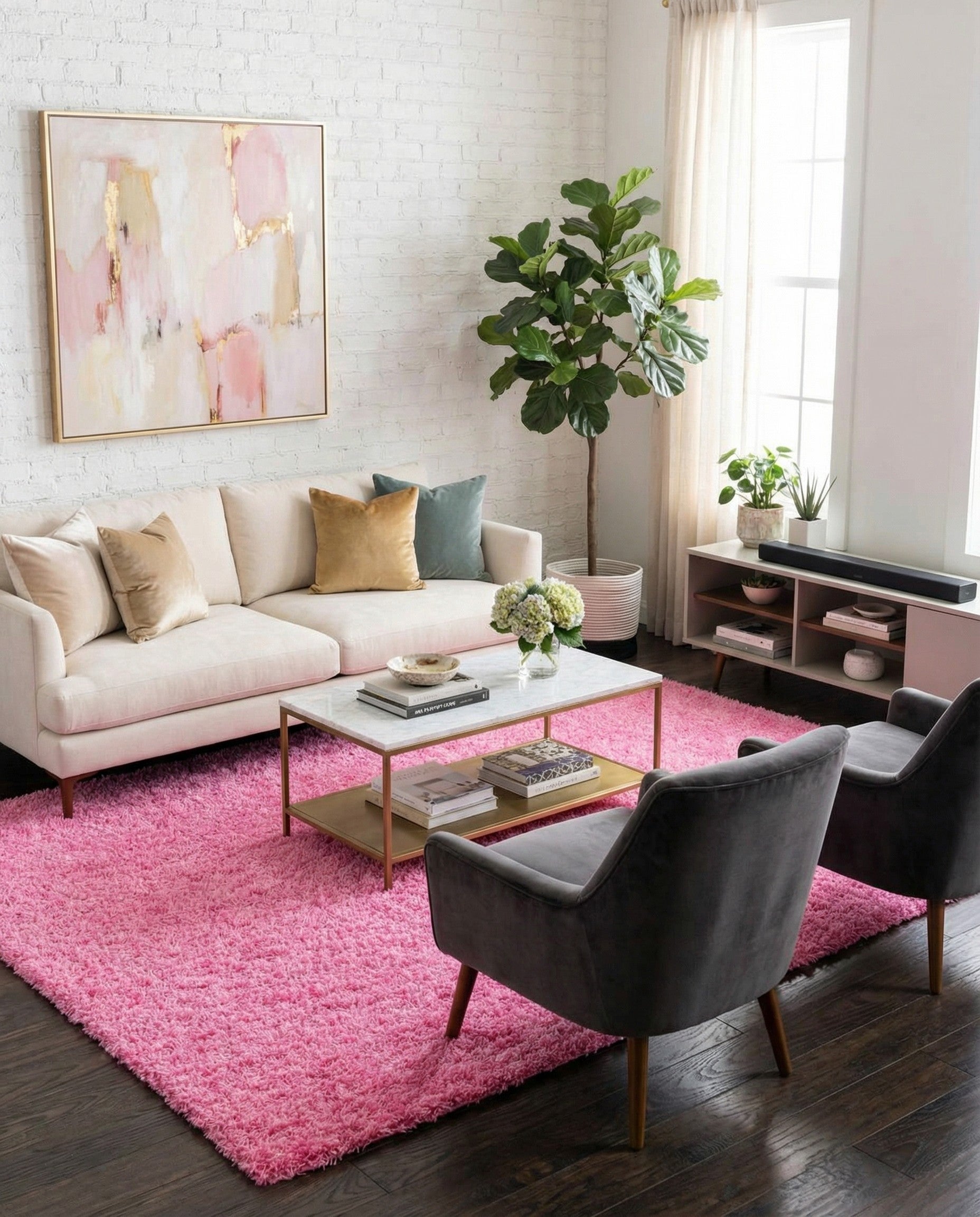  10' x 13' Solid Shag Rug