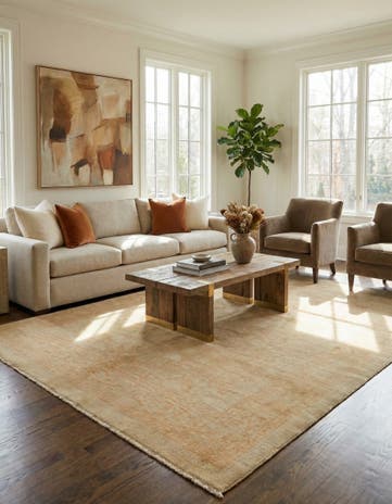 6' 7 x 9' 8 Hand Knotted Oushak Wool Rug