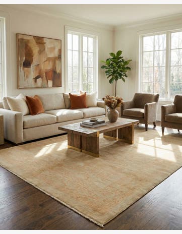 6' 7 x 9' 8 Hand Knotted Oushak Wool Rug