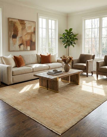 6' 7 x 9' 8 Hand Knotted Oushak Wool Rug