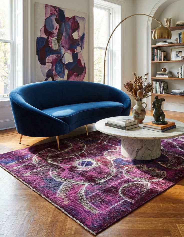 Detail image of 3' 10 x 6' Hand Knotted Ultra Vintage Persian Wool Rug