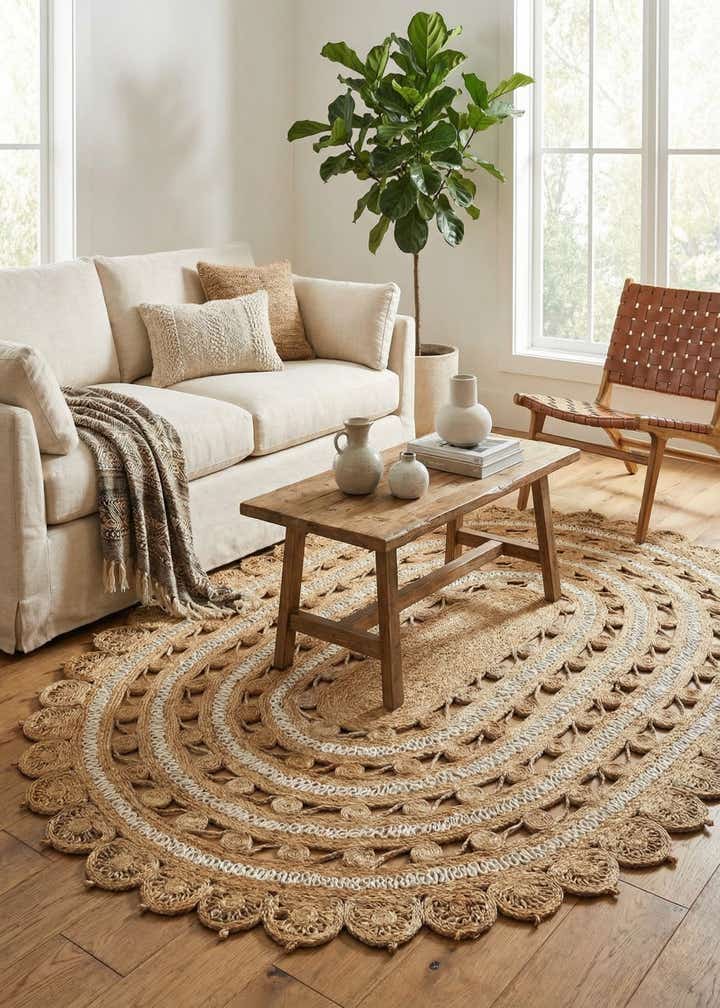 7' 10 x 10' Handmade Braided Jute Oval Rug