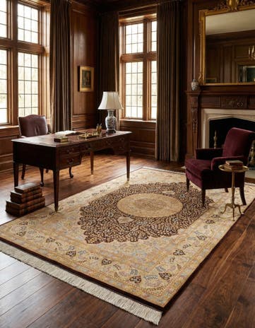 5' 3 x 7' 8 Ghom Silk Rug