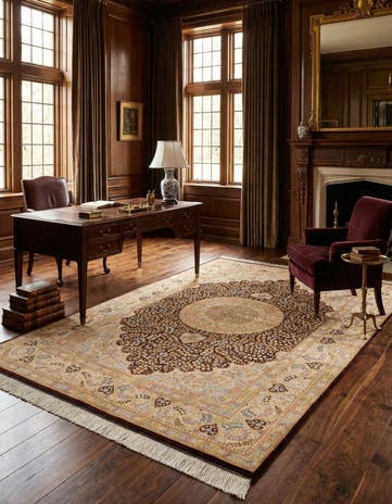 5' 3 x 7' 8 Ghom Silk Rug
