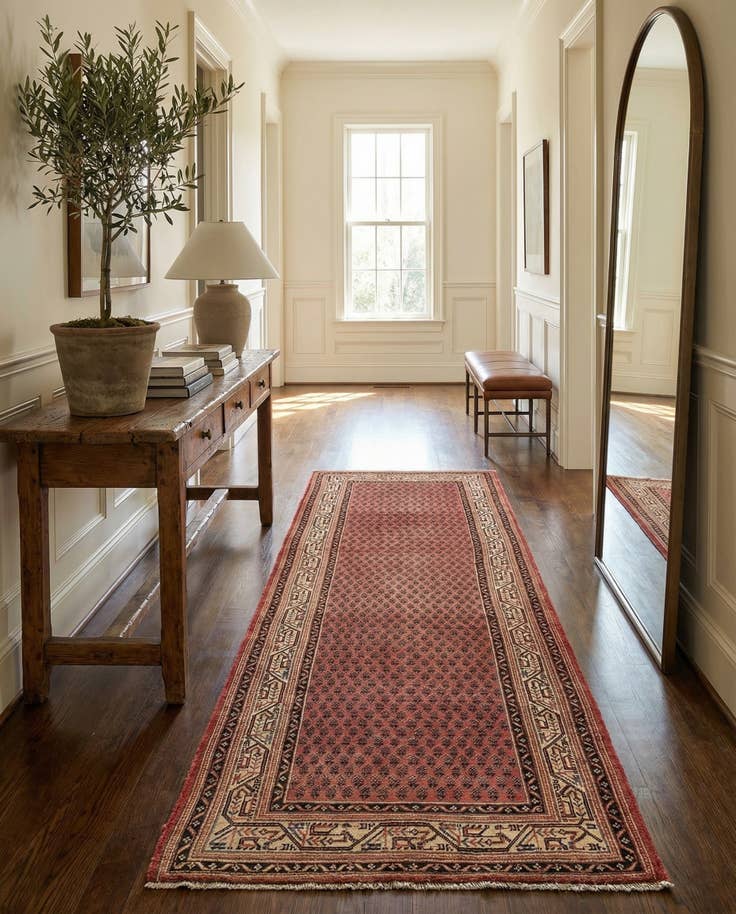 Detail image of 3' 6 x 10' 2 Hand Knotted Botemir Persian Wool Runner Rug