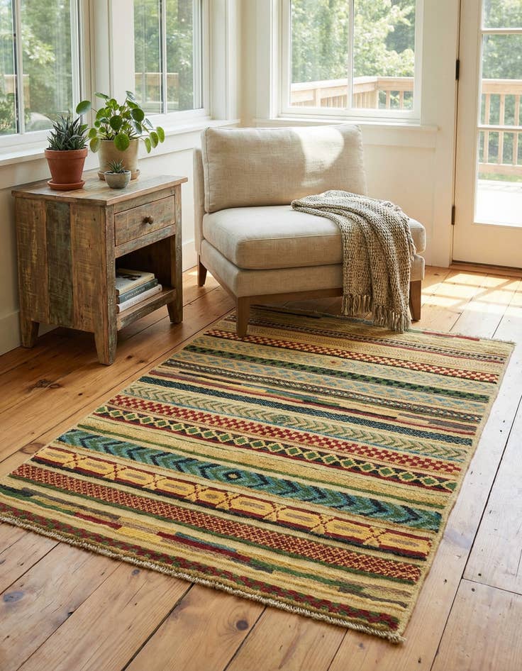 Detail image of 2' 7 x 3' 11  Hand Knotted Modern Ziegler Rug