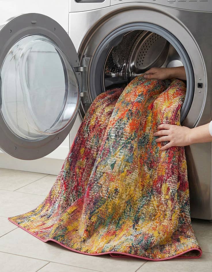 Detail image of  7' 10 x 7' 10  Washable Vivid Square Rug