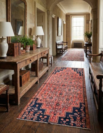 4' 1 x 8' 9 Hand Knotted Ultra Vintage Persian Wool Runner Rug