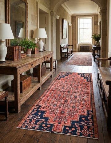 4' 1 x 8' 9 Hand Knotted Ultra Vintage Persian Wool Runner Rug