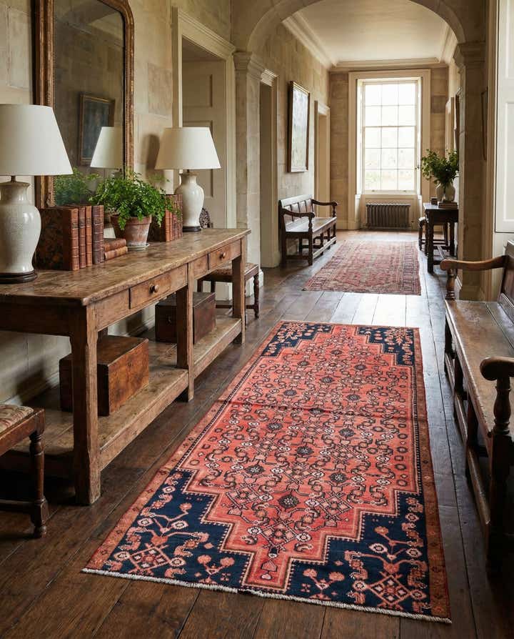 4' 1 x 8' 9 Hand Knotted Ultra Vintage Persian Wool Runner Rug