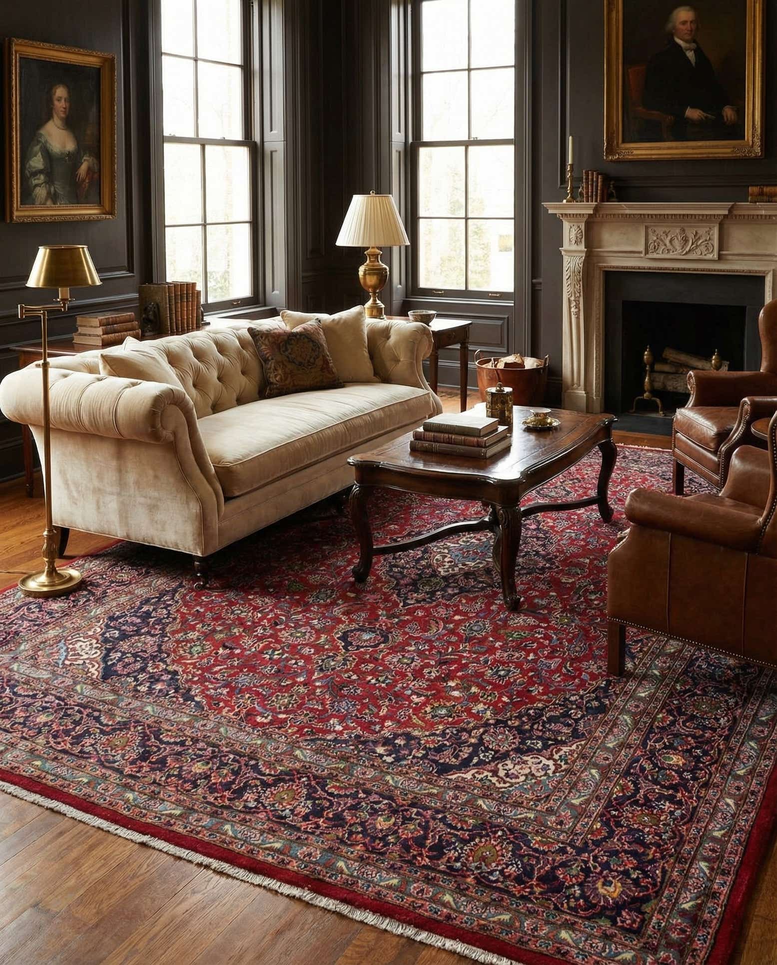 9' 6 x 12' 7 Hand Knotted Mashad Persian Wool Rug