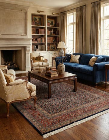 6' 7 x 9' 9 Hand Knotted Farahan Oriental Wool Rug