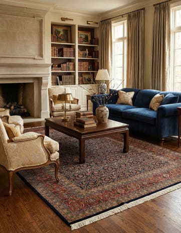6' 7 x 9' 9 Hand Knotted Farahan Oriental Wool Rug