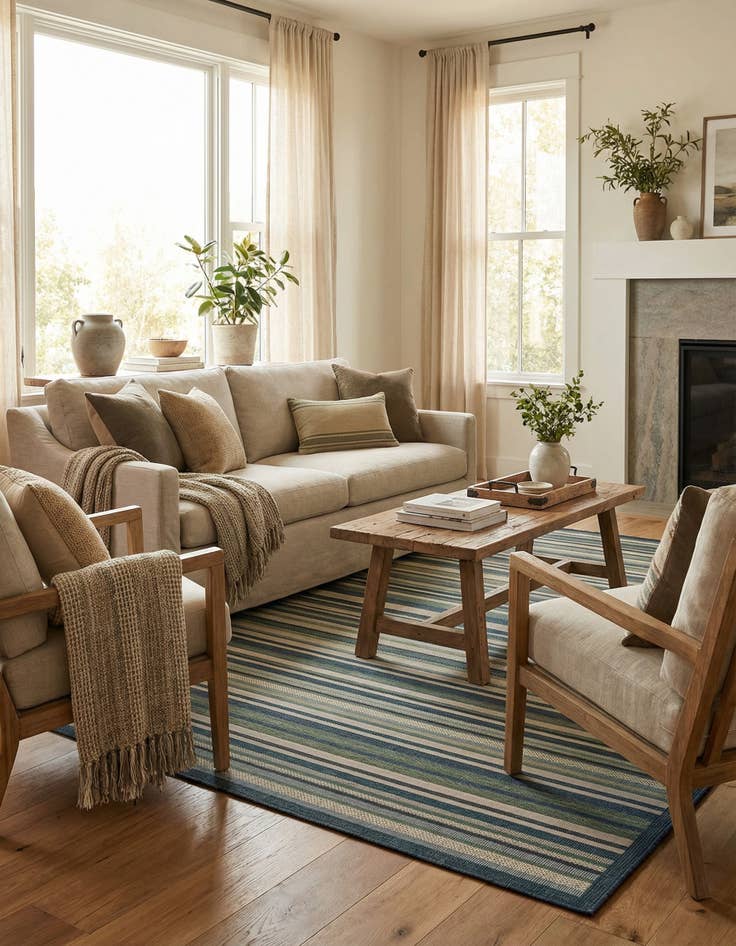 Detail image of 9' x 12'  Washable Baja Indoor / Outdoor Rug