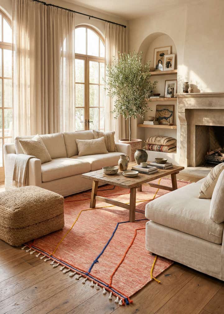 6' 5 x 9' 8 Hand Knotted Moroccan Wool Rug