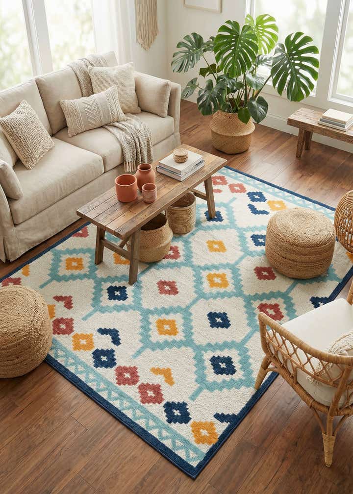 7' 10 x 10' Easy-Clean Belize Indoor / Outdoor Rug