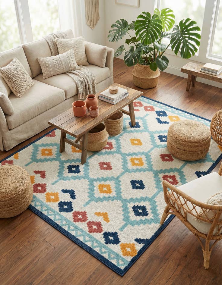 Detail image of 7' 10 x 10' Easy-Clean Belize Indoor / Outdoor Rug