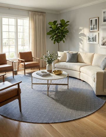 12' x 12' Hand Woven Geo Trellis Flatweave Round Rug
