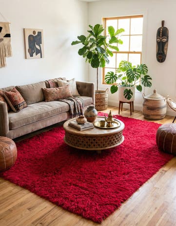 6' x 9' 3 Hand Knotted Moroccan Wool Rug