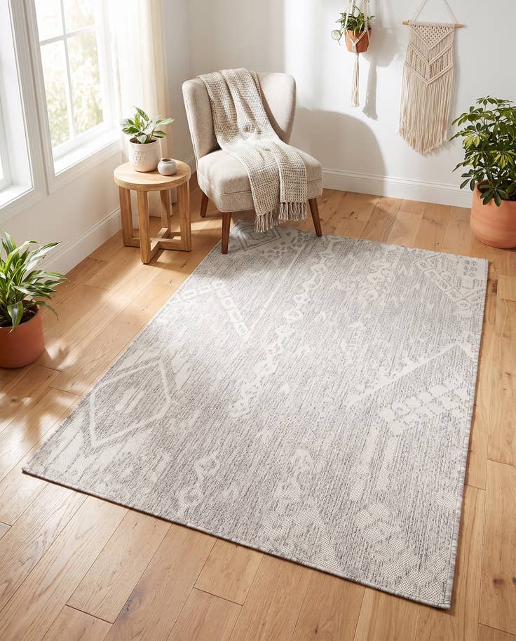 Detail image of 4' x 6' Easy-Clean Bohemian Indoor / Outdoor Rug