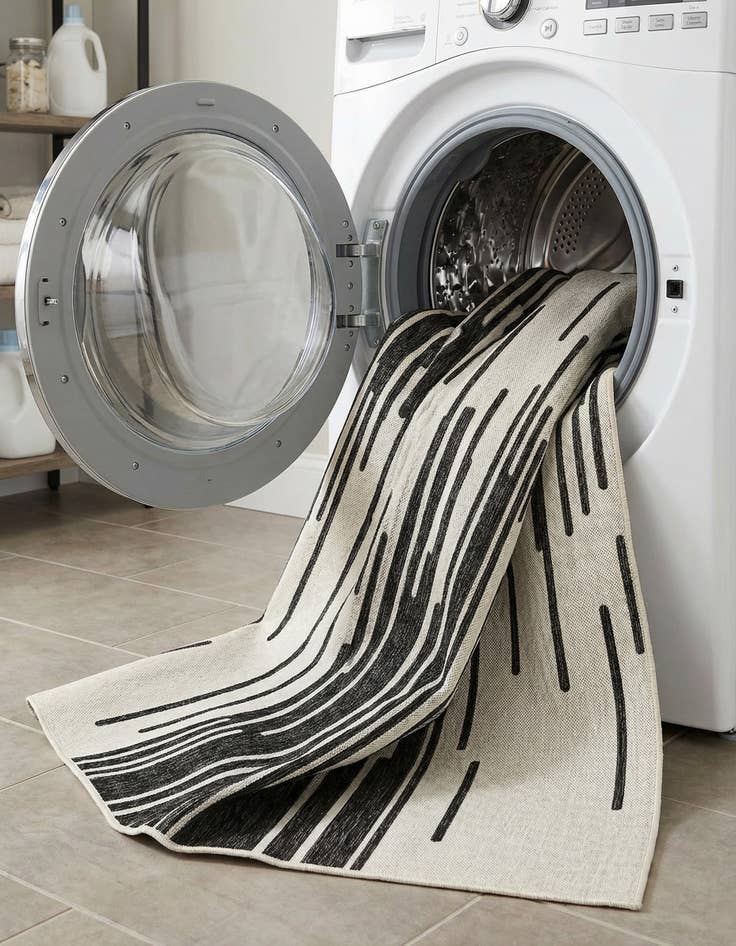 Detail image of  7' x 10'  Washable Modern Indoor / Outdoor Rug