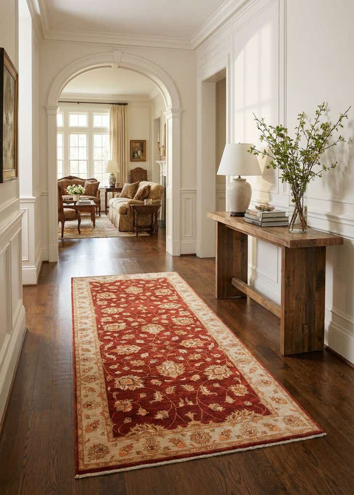 4' 1 x 9' 5 Hand Knotted Peshawar Ziegler Runner Rug
