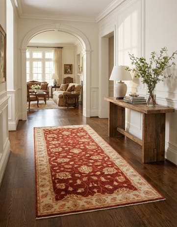 4' 1 x 9' 5 Hand Knotted Peshawar Ziegler Runner Rug