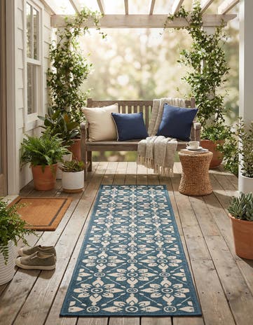 2' x 8' Easy-Clean Lattice Indoor / Outdoor Runner Rug