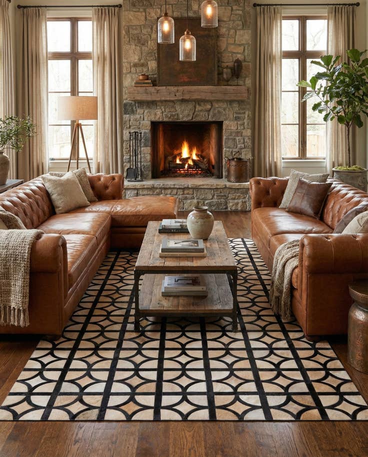 Detail image of 5' x 7' 10 Cowhide Rug