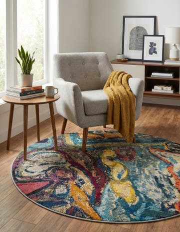 Washable Haerfest Round Rug