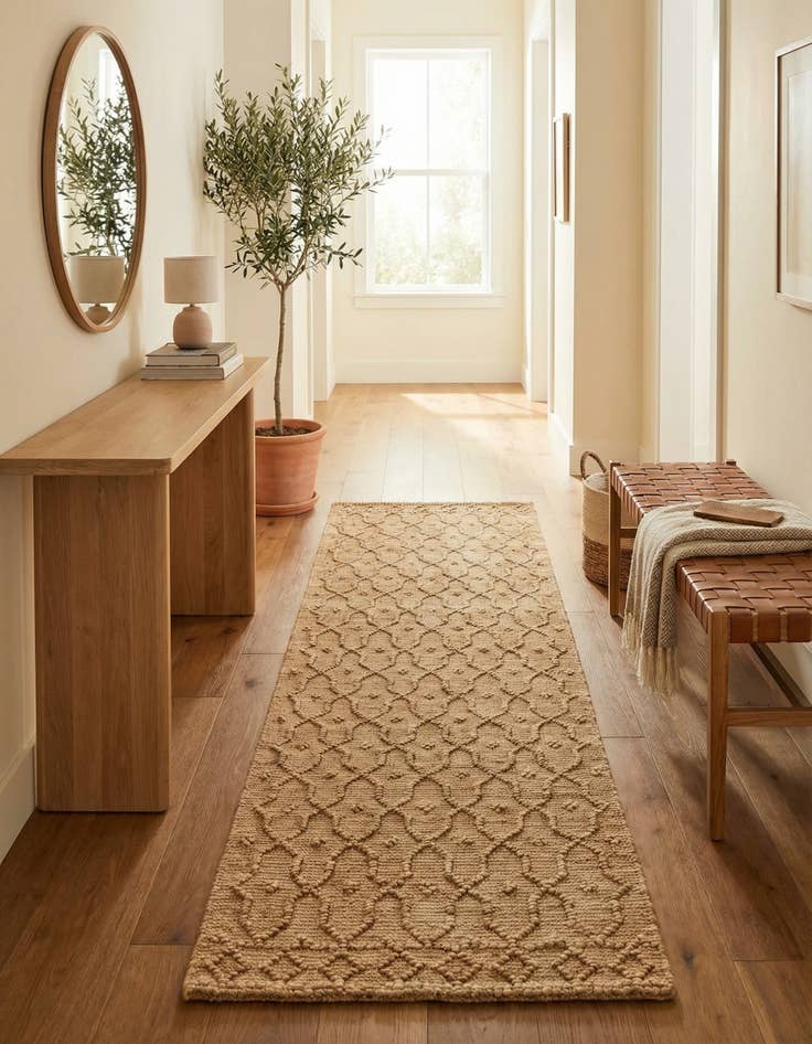 Detail image of  2' 7 x 9' 10  Hand Woven Larsa Jute Runner Rug