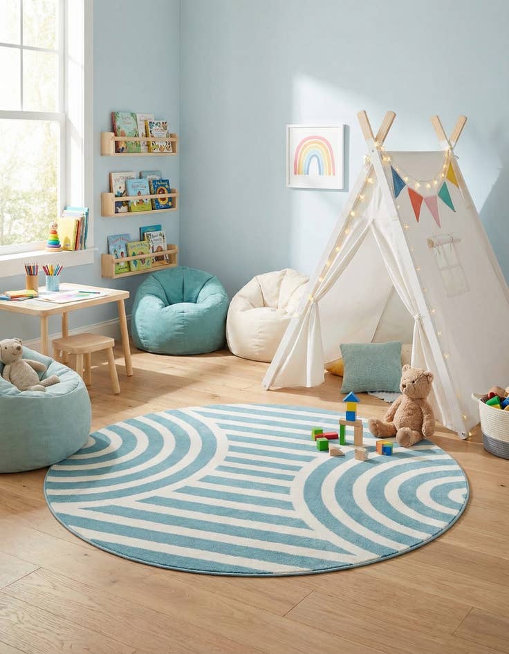 Detail image of 4' x 4' Whimsy Kids Round Rug