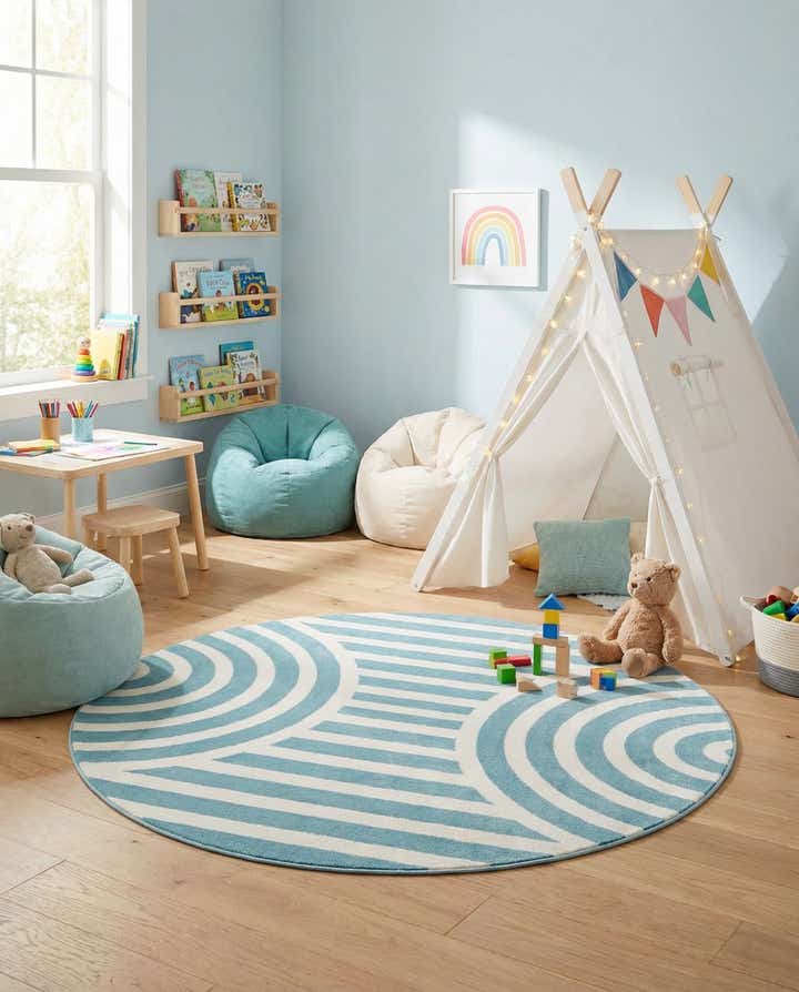 4' x 4' Whimsy Kids Round Rug