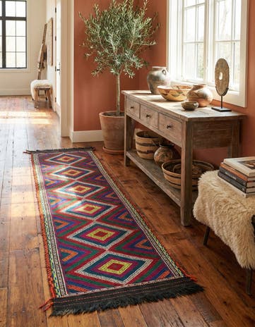 2' x 9' 9 Hand Knotted Kilim Fars Persian Wool Runner Rug